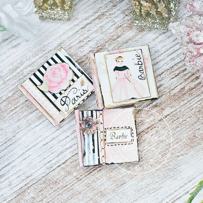 Shabby Book Set No.28 Dollhouse Miniatures Handmade image 2