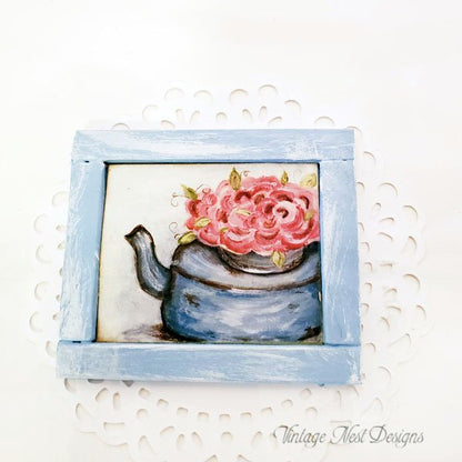 Tea Kettle No.2 Dollhouse Miniature Handmade Original Painting image 4