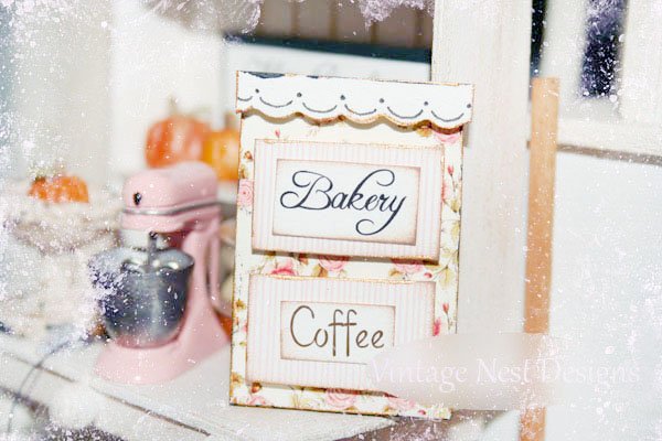 Bakery Coffee Sign No.3 Dollhouse Miniature Handmade image 0