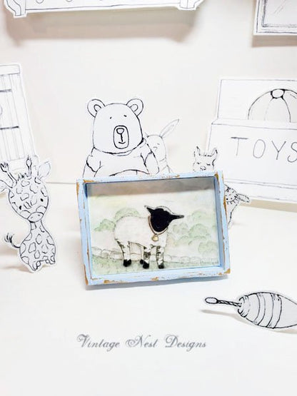 Nursery Lamb No.1:1 Dollhouse Miniature Handmade image 1