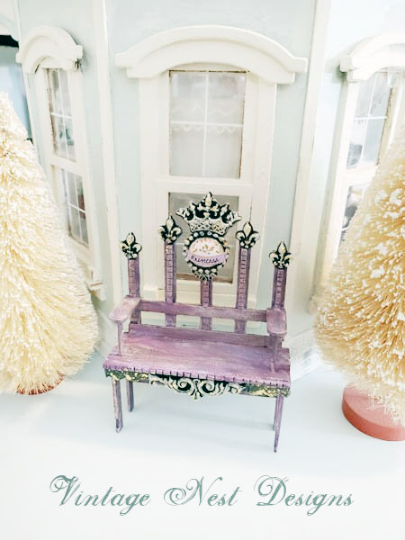 Shabby Princess Bench No.4 Dollhouse Miniature Handmade image 5