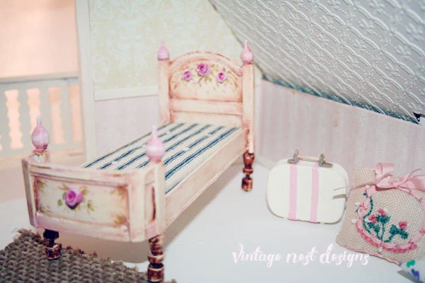 Dollhouse Bed No.3 Handmade Miniature image 2