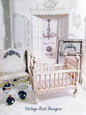 Baby Antique Style Crib No.8 Handmade Dollhouse Miniature image 0