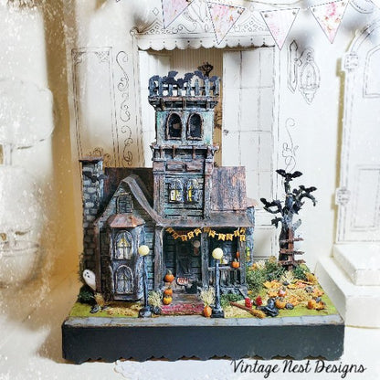 Haunted Halloween Dollhouse Mansion No.1 Handmade Miniature image 10