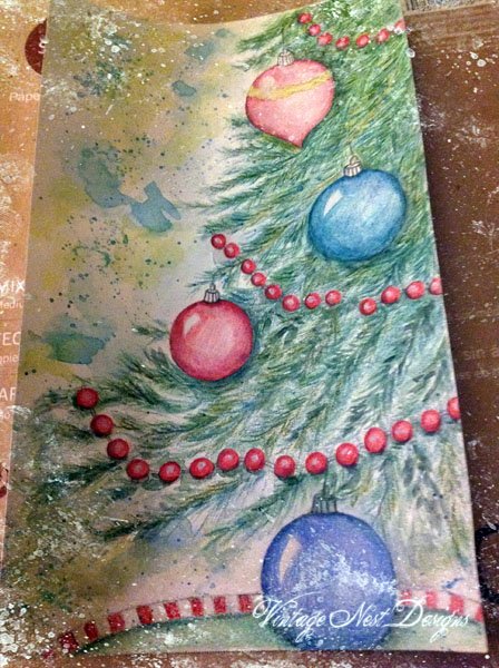 Christmas Scene No.2 Digital Prints Watercolor Painting image 4