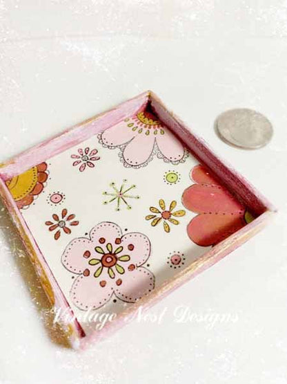 Valentine Flowers No.1 Dollhouse Miniature Handmade Framed Art image 2