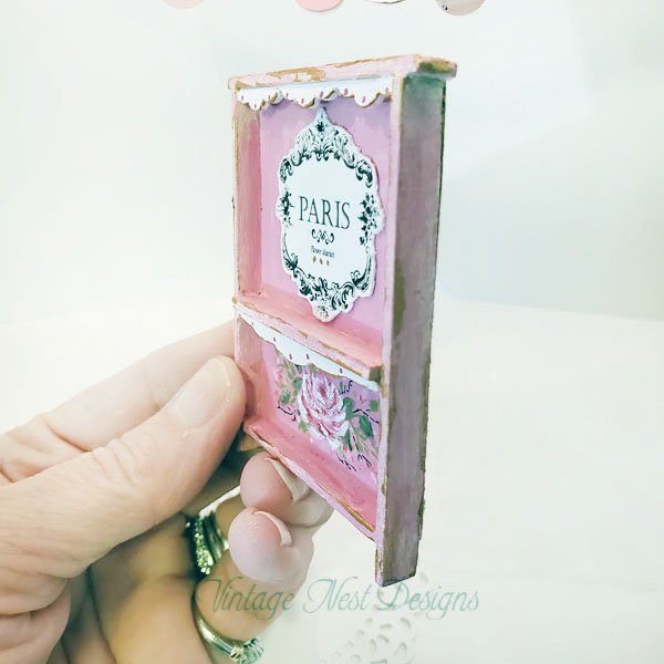 Pink Shelf No.82 Dollhouse Miniature Handmade image 1