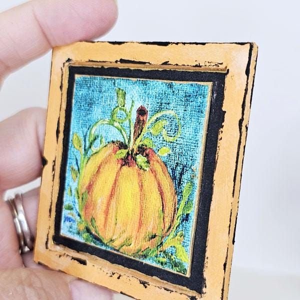 Pumpkin in Oils No.15 Dollhouse Miniature image 4