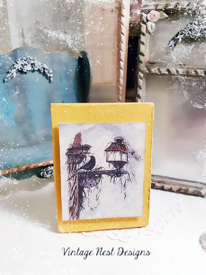 Crow Lantern No.1:2 Dollhouse Miniature Handmade image 0