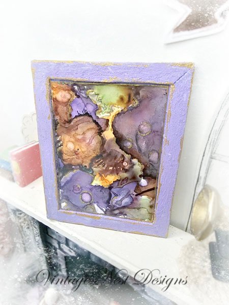 Abstract Art No.1 Dollhouse Miniature Handmade Wooden Framed Art image 2
