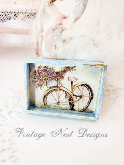 Roses & Bicycle No.1:1 Dollhouse Miniature Handmade image 2