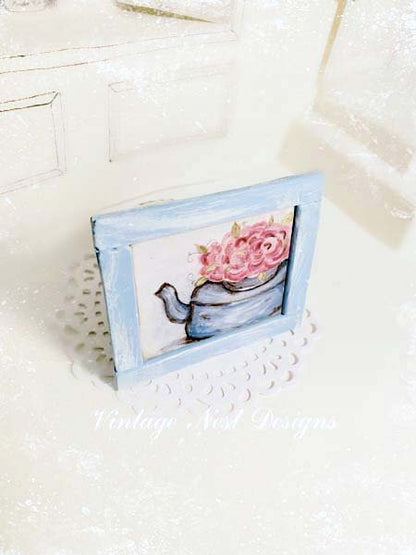 Tea Kettle No.2 Dollhouse Miniature Handmade Original Painting image 8
