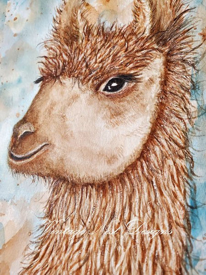 Llama No.1 Digital Prints Watercolor Painting image 7