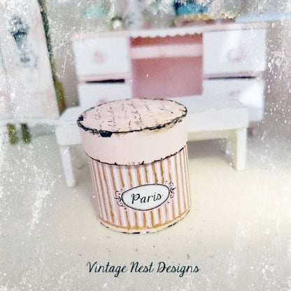 Hat Band Box No.82 Dollhouse Miniature Handmade image 3