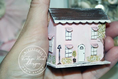 Pink House No.1 Handmade Miniature image 1