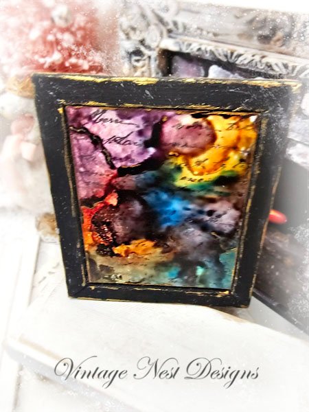 Abstract Art No.2 Dollhouse Miniature Handmade Wooden Framed Art image 2
