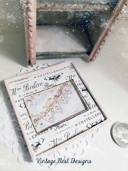 Love Birds No.1:4 Dollhouse Miniature Handmade image 2