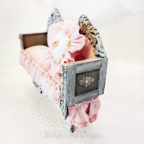 Pink Sofa No.1 Dollhouse Miniature Handmade image 2