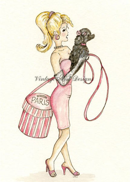 Digital Prints Barbie Doll No.4 Watercolor Painting image 0