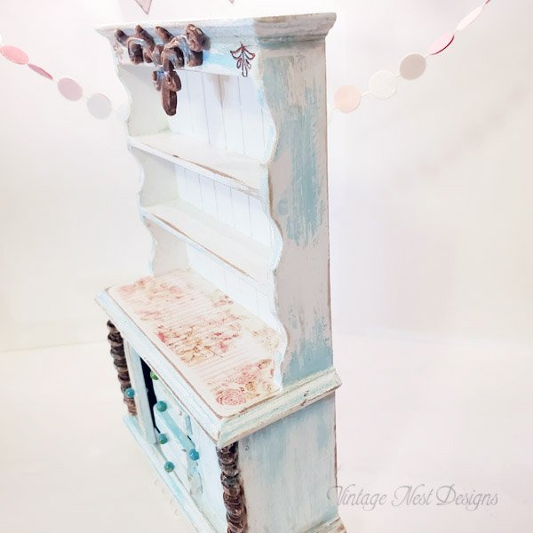 Blue Cabinet No.85 Dollhouse Miniature Handmade image 2