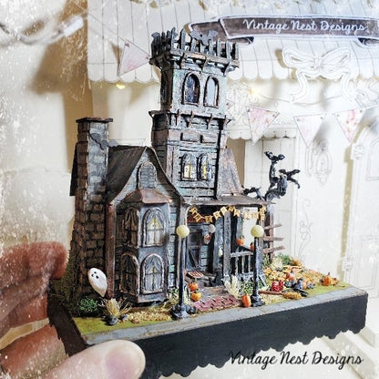Haunted Halloween Dollhouse Mansion No.1 Handmade Miniature image 5