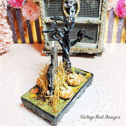 Halloween Scene No.1 Dollhouse Miniature Handmade image 2