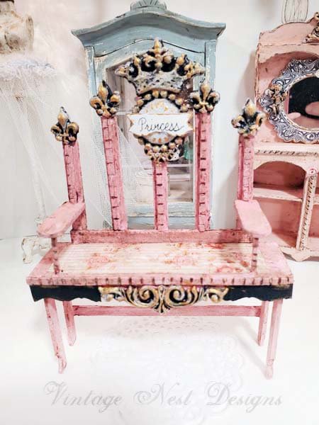 Shabby Princess Bench No.7 Dollhouse Miniature Handmade image 0