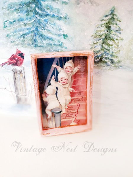 Christmas Snow Babies No.1:2 Dollhouse Miniature Handmade image 0