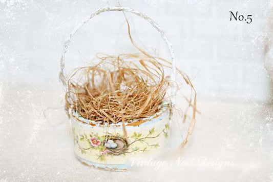 Bird Nest Basket No.5 Handmade Miniature image 0
