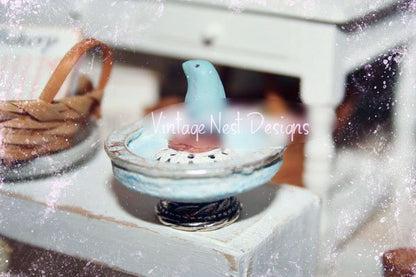 Bird Bath No.2 Dollhouse Miniature Handmade image 4