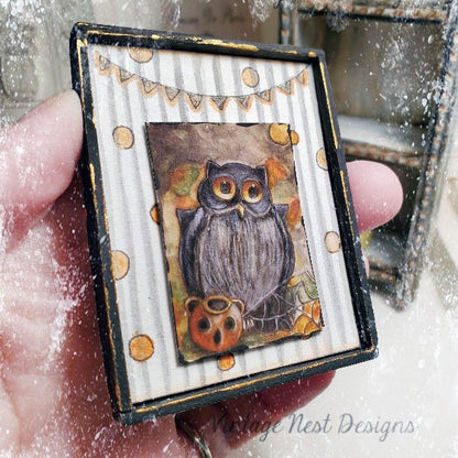 Halloween Owl No.4:2 Dollhouse Miniature Handmade image 4