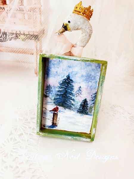 Winter Cardinal No.1:2 Dollhouse Miniature Handmade image 3