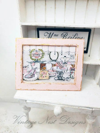 Store Front No.1:1 Dollhouse Miniature Handmade Wooden Framed Art image 4