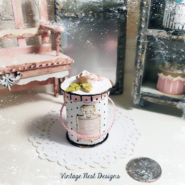 Hat Band Box No.62 Dollhouse Miniature Handmade image 0