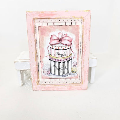 Beauty Essentials No.1:2 Dollhouse Miniature Handmade Wooden Framed Art image 0