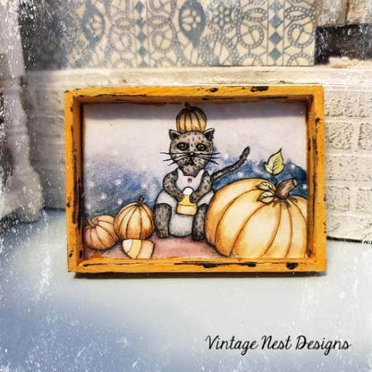 Candy Corn Kitty No.1:2 Dollhouse Miniature image 2