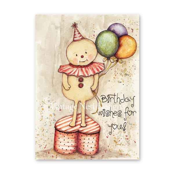 Digital Prints Birthday Wishes for You No.1 Watercolor Painting image 1
