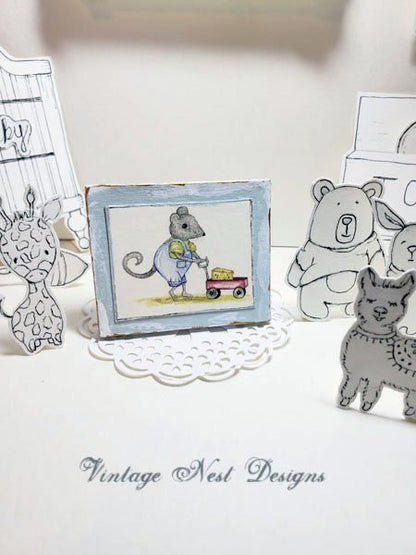 Nursery Mouse No.1:2 Dollhouse Miniature Handmade image 4