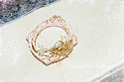 Porcelain Bird Nest Frame No.1 Dollhouse Miniature Handmade image 4