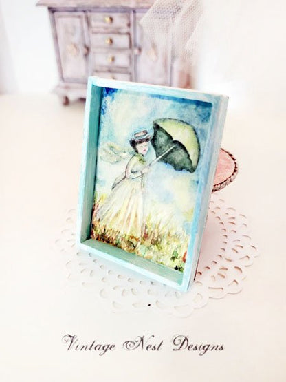 Monet No.1:1 Dollhouse Miniature Handmade Wooden Framed Art image 3