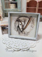 Andalusian Horse No.1:4 Dollhouse Miniature Handmade Framed Art image 0