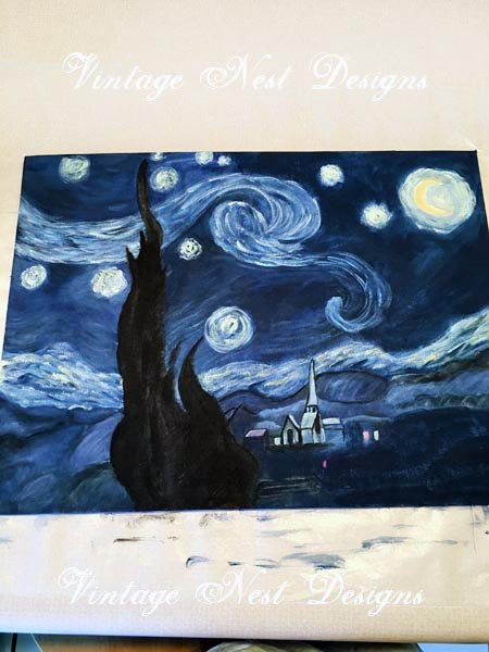 Starry Night No.1 Digital Print Acrylic Painting image 4