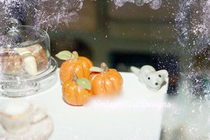 Three Grungy Pumpkins No.1 Dollhouse Miniature Handmade image 2