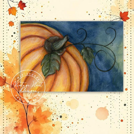 Halloween Pumpkins No.1 Digital Prints Watercolor Painting image 0
