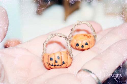 Porcelain Pumpkins No.1 Dollhouse Miniature Handmade image 1