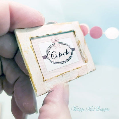 Cupcake Sign No.1:2 Dollhouse Miniature Handmade image 2