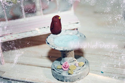 Bird Bath No.1:1 Dollhouse Miniature Handmade image 3