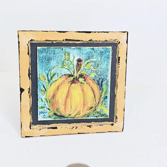 Pumpkin in Oils No.15 Dollhouse Miniature image 0