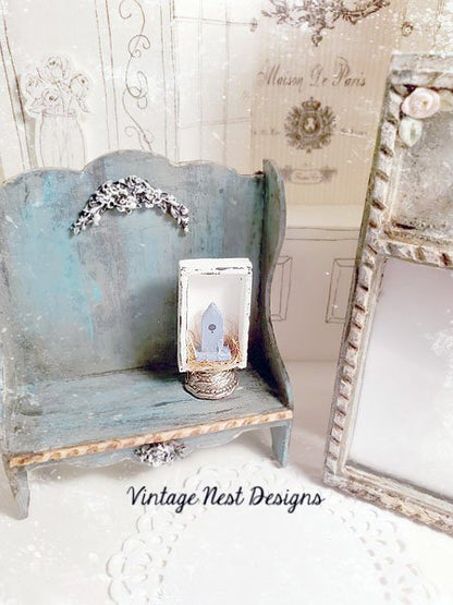 Wooden Bird Nest No.1 Dollhouse Miniature Handmade image 1