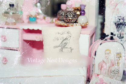 Bird Pillow No.2 Dollhouse Miniature Handmade image 6